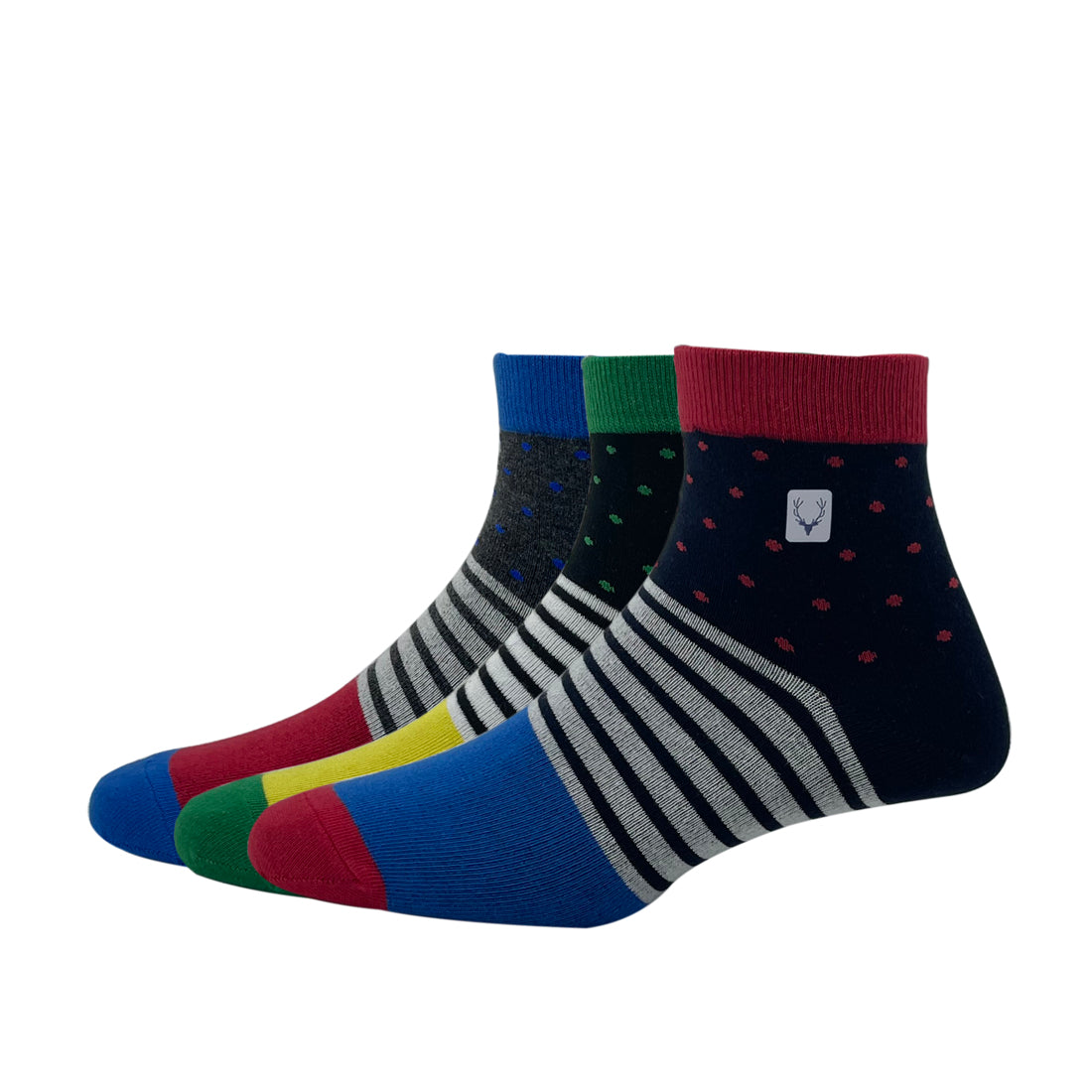 Allen Solly Quarter Length Men's Striper Pattern Socks (Pack of 3)